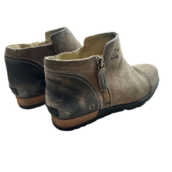 Sorel Womens Major Low Suede Side Zip Flat Ankle Boots Booties Sz 8.5 Olive - Picture 2 of 8